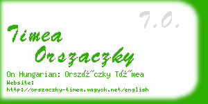 timea orszaczky business card